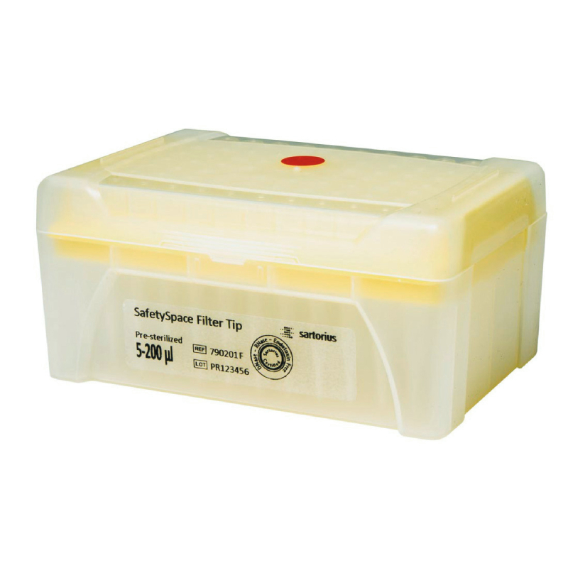 Наконечники SafetySpace до 200 мкл, с фильтром, стерильные, 10х96 штук в упаковке, Sartorius